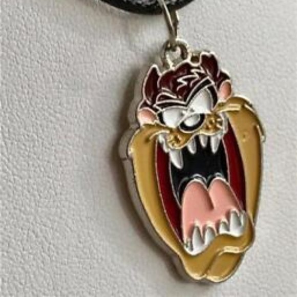 Vintage Taz Tazmanian Devil Necklace Pendant Tasmanian Looney Tunes Warner Bros. - Picture 3 of 8
